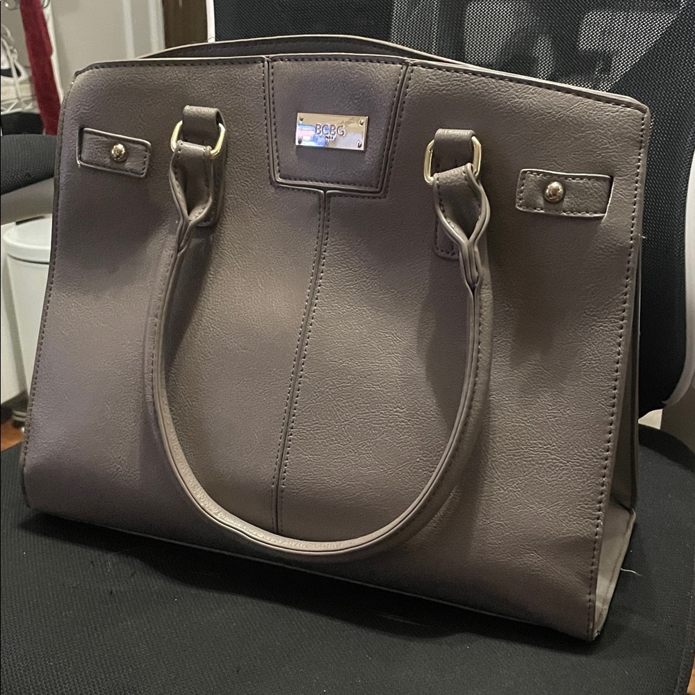 BCBG Grey Gray Midsize Pleather Purse